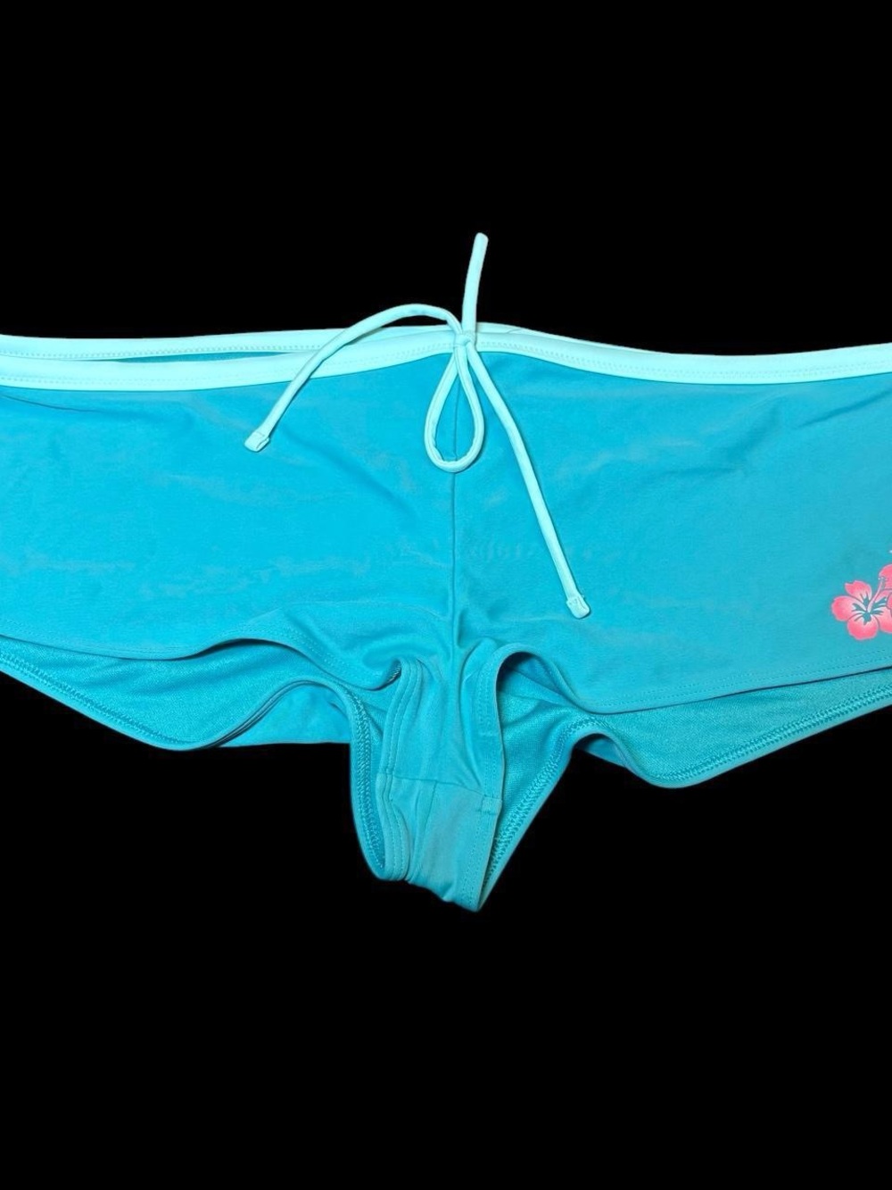 Hollister Turquoise Bikini Bottoms with Pink Floral Accent